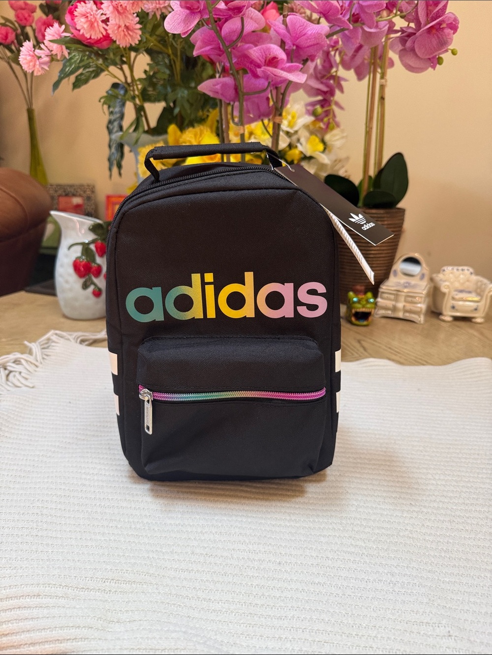 adidas Unisex Santiago Lunch Bag Cooler black and rainbow - Picture 10 of 16